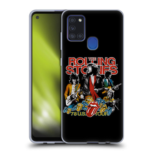 The Rolling Stones Key Art 78 US Tour Vintage Soft Gel Case for Samsung Galaxy A21s (2020)