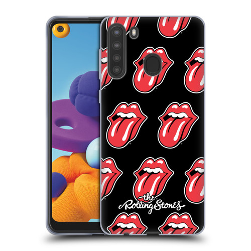 The Rolling Stones Licks Collection Tongue Classic Pattern Soft Gel Case for Samsung Galaxy A21 (2020)