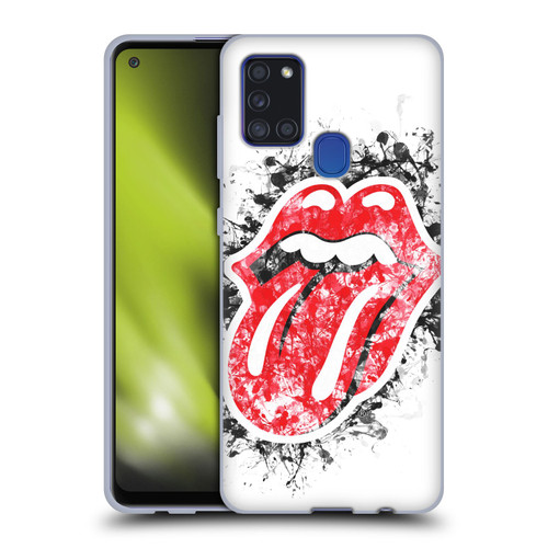 The Rolling Stones Licks Collection Distressed Look Tongue Soft Gel Case for Samsung Galaxy A21s (2020)