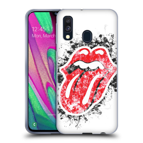 The Rolling Stones Licks Collection Distressed Look Tongue Soft Gel Case for Samsung Galaxy A40 (2019)