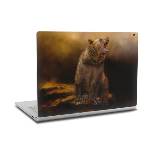 Simone Gatterwe Animals Roaring Grizzly Bear Vinyl Sticker Skin Decal Cover for Microsoft Surface Book 2
