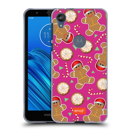emoji® Christmas Patterns Gingerbread Cookies Soft Gel Case for Motorola Moto E6
