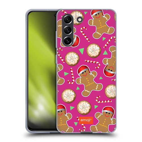 emoji® Christmas Patterns Gingerbread Cookies Soft Gel Case for Samsung Galaxy S21 FE 5G