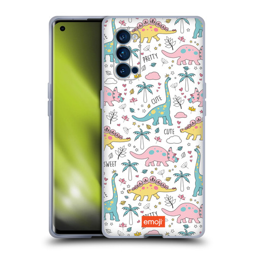emoji® Cutesy Dinosaurs Soft Gel Case for OPPO Reno 4 Pro 5G