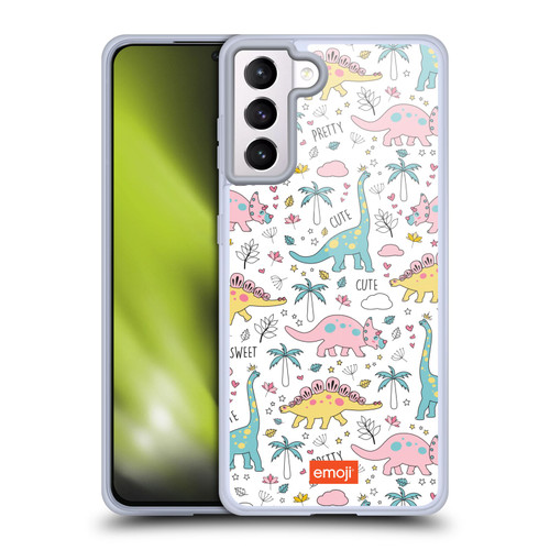 emoji® Cutesy Dinosaurs Soft Gel Case for Samsung Galaxy S21+ 5G