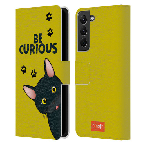 emoji® Cats Curious Leather Book Wallet Case Cover For Samsung Galaxy S22+ 5G