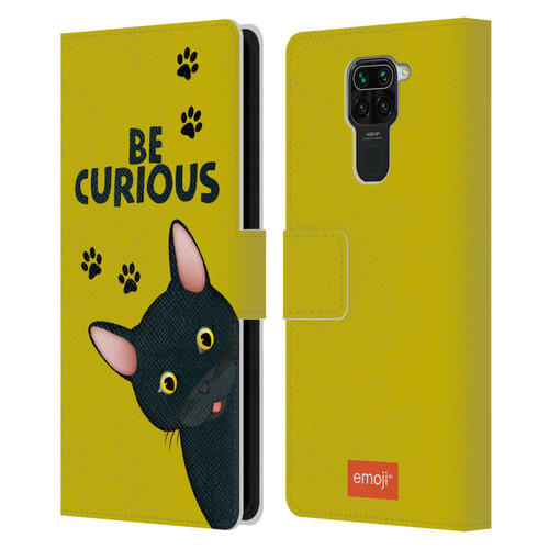 emoji® Cats Curious Leather Book Wallet Case Cover For Xiaomi Redmi Note 9 / Redmi 10X 4G