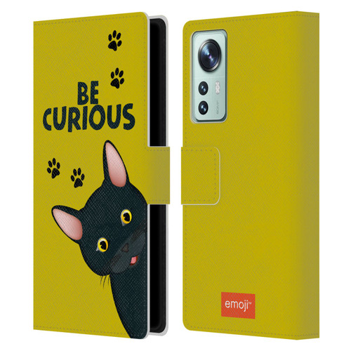 emoji® Cats Curious Leather Book Wallet Case Cover For Xiaomi 12