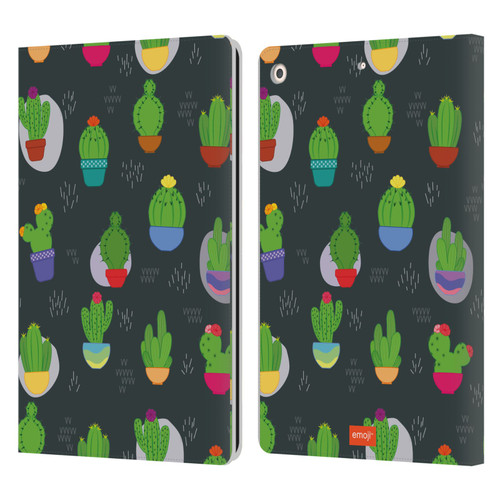 emoji® Cactus And Pineapple Pattern Leather Book Wallet Case Cover For Apple iPad 10.2 2019/2020/2021