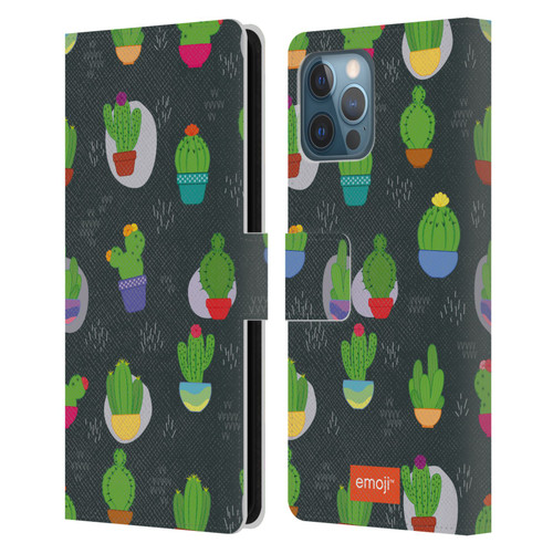 emoji® Cactus And Pineapple Pattern Leather Book Wallet Case Cover For Apple iPhone 12 Pro Max