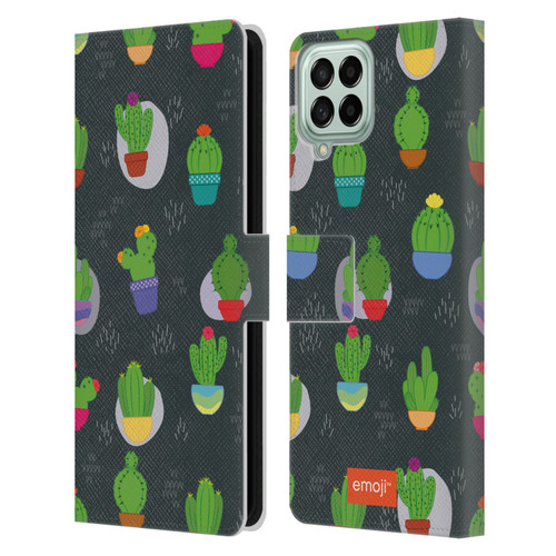 emoji® Cactus And Pineapple Pattern Leather Book Wallet Case Cover For Samsung Galaxy M53 (2022)