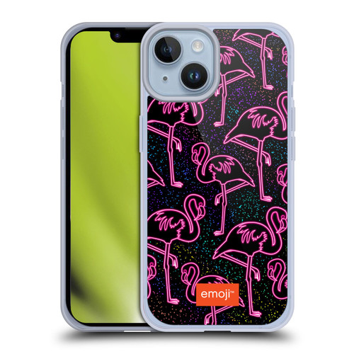 emoji® Neon Flamingo Soft Gel Case for Apple iPhone 14