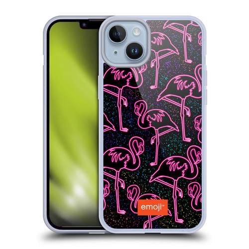 emoji® Neon Flamingo Soft Gel Case for Apple iPhone 14 Plus