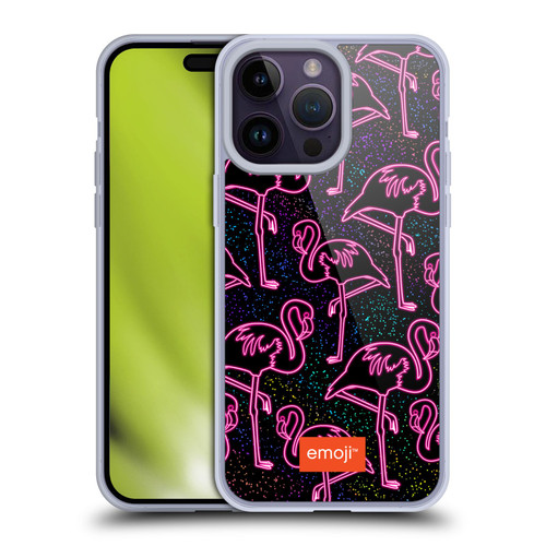 emoji® Neon Flamingo Soft Gel Case for Apple iPhone 14 Pro Max