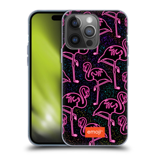 emoji® Neon Flamingo Soft Gel Case for Apple iPhone 14 Pro