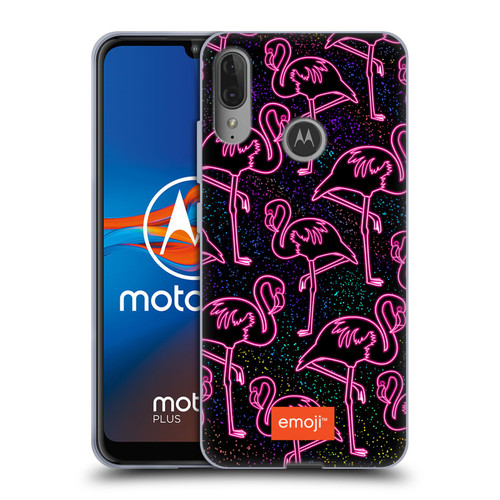emoji® Neon Flamingo Soft Gel Case for Motorola Moto E6 Plus