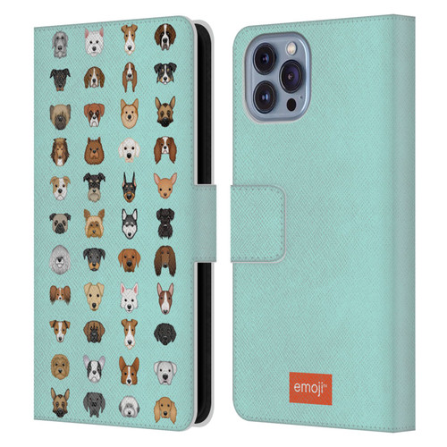 emoji® Dogs Breeds Leather Book Wallet Case Cover For Apple iPhone 14
