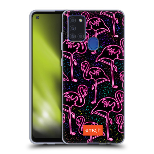emoji® Neon Flamingo Soft Gel Case for Samsung Galaxy A21s (2020)