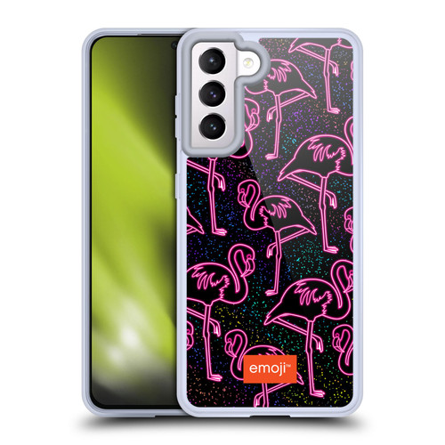 emoji® Neon Flamingo Soft Gel Case for Samsung Galaxy S21 5G