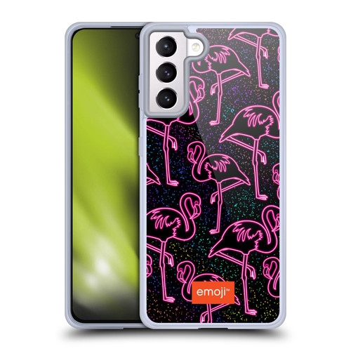 emoji® Neon Flamingo Soft Gel Case for Samsung Galaxy S21+ 5G