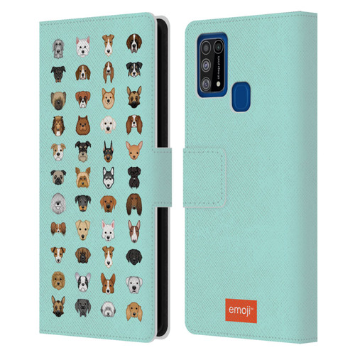 emoji® Dogs Breeds Leather Book Wallet Case Cover For Samsung Galaxy M31 (2020)