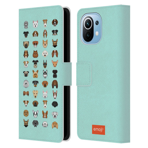 emoji® Dogs Breeds Leather Book Wallet Case Cover For Xiaomi Mi 11