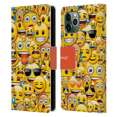 emoji® Full Patterns Smileys Leather Book Wallet Case Cover For Apple iPhone 11 Pro