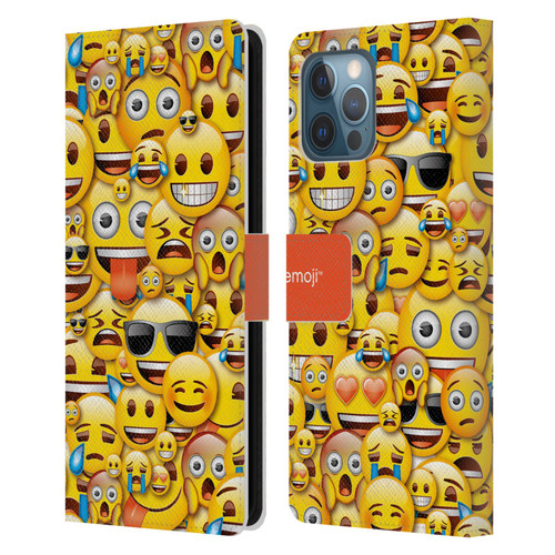 emoji® Full Patterns Smileys Leather Book Wallet Case Cover For Apple iPhone 12 Pro Max