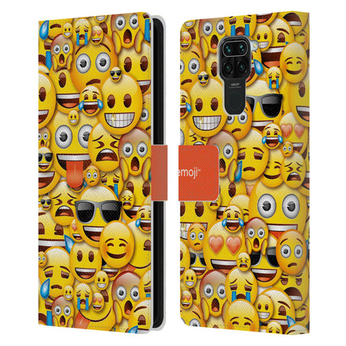 emoji® Full Patterns Smileys Leather Book Wallet Case Cover For Xiaomi Redmi Note 9 / Redmi 10X 4G