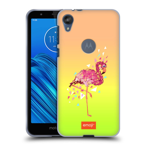 emoji® Polygon Flamingo Soft Gel Case for Motorola Moto E6