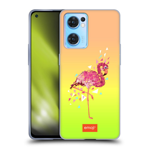 emoji® Polygon Flamingo Soft Gel Case for OPPO Reno7 5G / Find X5 Lite