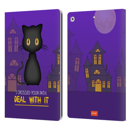 emoji® Halloween Parodies Black Cat Leather Book Wallet Case Cover For Apple iPad 10.2 2019/2020/2021