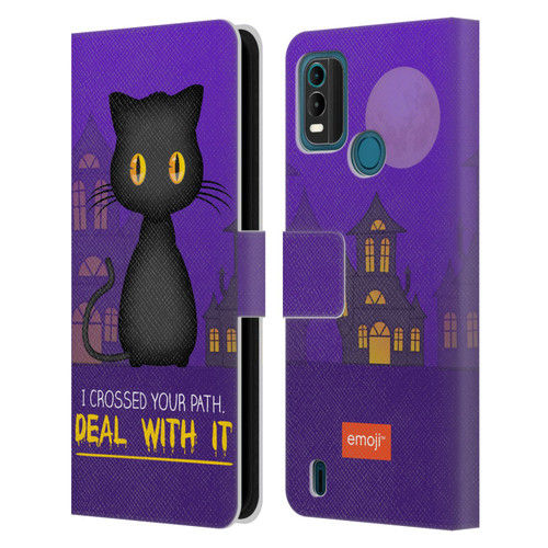 emoji® Halloween Parodies Black Cat Leather Book Wallet Case Cover For Nokia G11 Plus