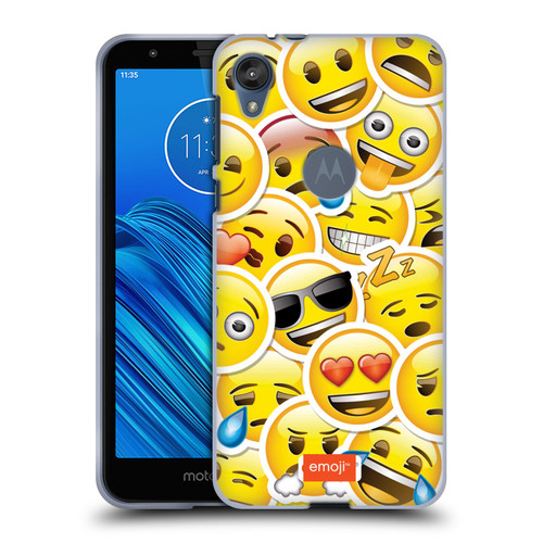 emoji® Smileys Sticker Soft Gel Case for Motorola Moto E6