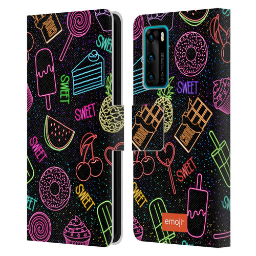 emoji® Neon Sweet Leather Book Wallet Case Cover For Huawei P40 5G