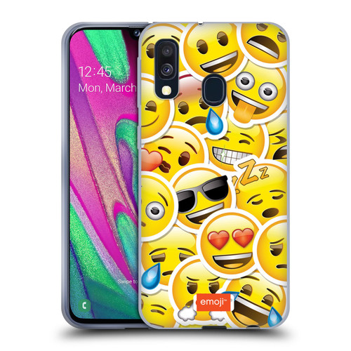 emoji® Smileys Sticker Soft Gel Case for Samsung Galaxy A40 (2019)