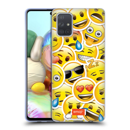 emoji® Smileys Sticker Soft Gel Case for Samsung Galaxy A71 (2019)