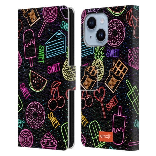 emoji® Neon Sweet Leather Book Wallet Case Cover For Apple iPhone 14 Plus