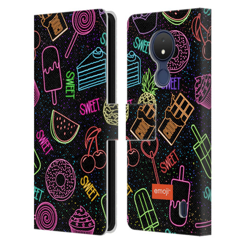 emoji® Neon Sweet Leather Book Wallet Case Cover For Nokia C21