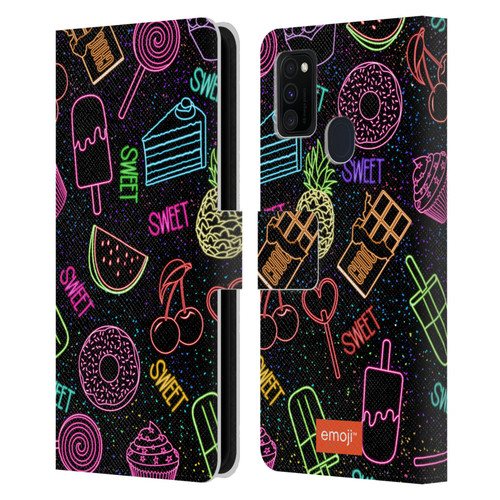 emoji® Neon Sweet Leather Book Wallet Case Cover For Samsung Galaxy M30s (2019)/M21 (2020)