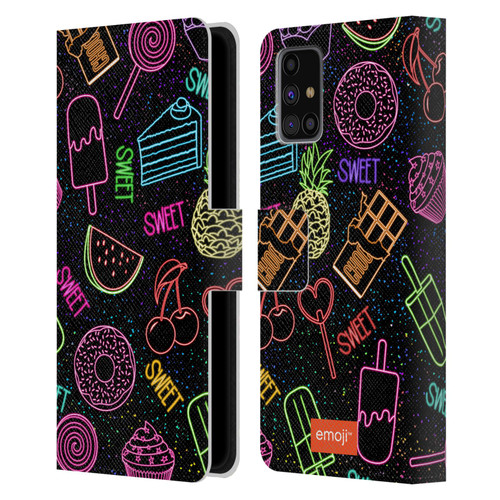 emoji® Neon Sweet Leather Book Wallet Case Cover For Samsung Galaxy M31s (2020)