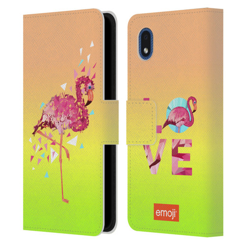 emoji® Polygon Flamingo Leather Book Wallet Case Cover For Samsung Galaxy A01 Core (2020)