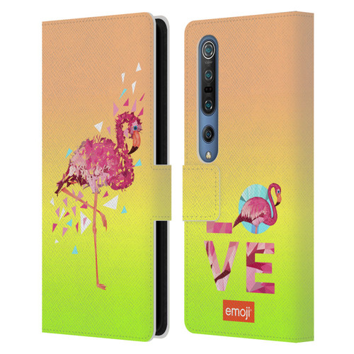 emoji® Polygon Flamingo Leather Book Wallet Case Cover For Xiaomi Mi 10 5G / Mi 10 Pro 5G
