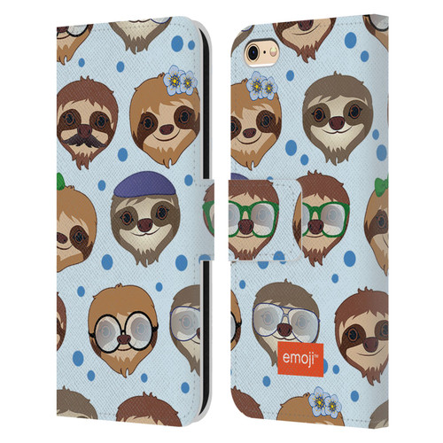 emoji® Sloth Pattern Leather Book Wallet Case Cover For Apple iPhone 6 / iPhone 6s