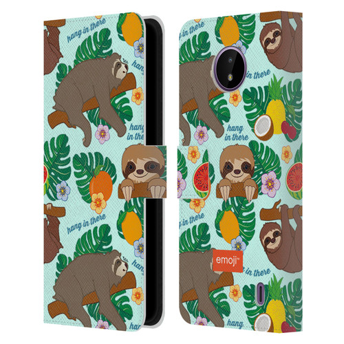 emoji® Sloth Tropical Leather Book Wallet Case Cover For Nokia C10 / C20