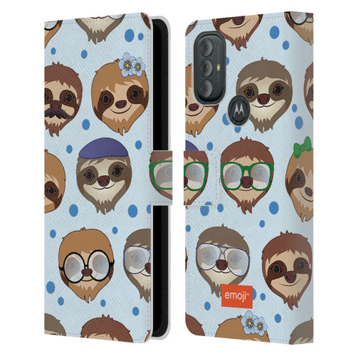 emoji® Sloth Pattern Leather Book Wallet Case Cover For Motorola Moto G10 / Moto G20 / Moto G30