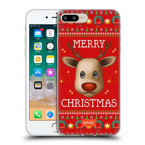 emoji® Ugly Christmas Reindeer Soft Gel Case for Apple iPhone 7 Plus / iPhone 8 Plus