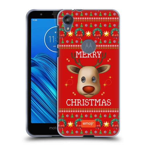 emoji® Ugly Christmas Reindeer Soft Gel Case for Motorola Moto E6