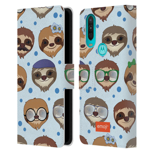 emoji® Sloth Pattern Leather Book Wallet Case Cover For OPPO A54 5G