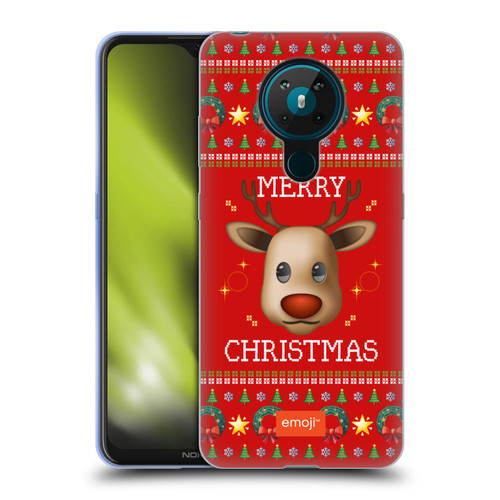 emoji® Ugly Christmas Reindeer Soft Gel Case for Nokia 5.3